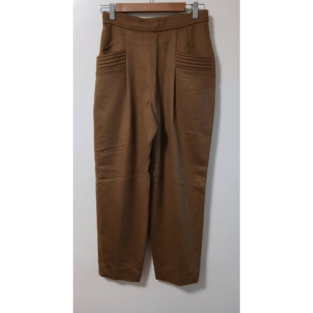Vintage linea italy womens size 8 ITALIAN 100% CAMEL HAIR hi waist tan pants
